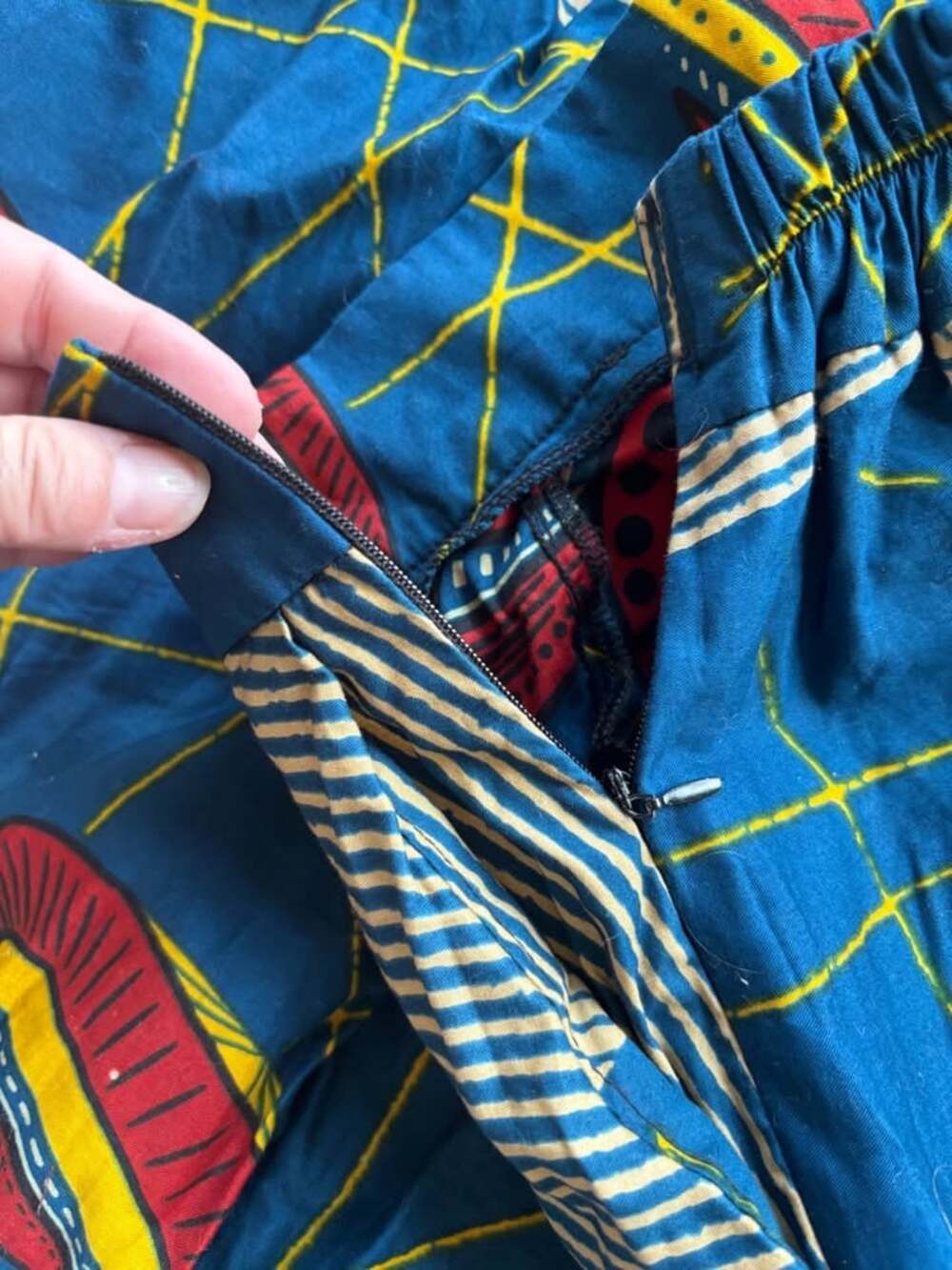 Grass-Fields African Print Harem Tapered Pants UFO Galaxy Ankara Womens Size 14 - Picture 7 of 8
